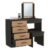 NicBex Vanity Desk with Mirror Dressing Table with Power Outlet, Drawers, Large Storage Cabinet, Makeup Table with Cushioned Stool for Bedroom - 4 of 4