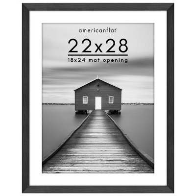 Americanflat Wide Molding Picture Frame with Mat
