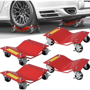 Car Dolly, Wheel Dolly Set - 4 Heavy Duty 6000 LBS Vehicle Dollies for Moving Cars, 12" Tire Width Compatibility - 1 of 4