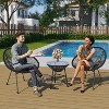 Heynemo 3 Piece Patio Bistro Set, Outdoor Acapulco Chair and Table Set, All-Weather Patio Furniture Set for Yard Balcony Poolside - 4 of 4