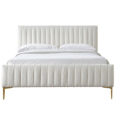 Omax Decor,Julia Wood and Fabric Upholstered Queen Platform Bed