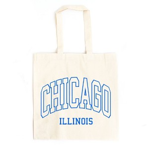 City Creek Prints Chicago Illinois Canvas Tote Bag - 15x16 - Natural - 1 of 2