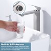 WOWOW Single Handle Single Hole High Arc Bathroom Faucet with Supply Line Included in Brushed Nickel - 2 of 4