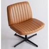 DOMETOUR Cross-Legged Chair Armless Swivel Home Office Chair No Wheels - 3 of 4
