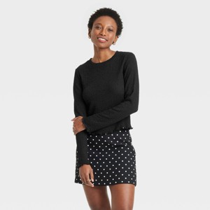 Women's Long Sleeve Crinkle T-Shirt - A New Day™ - 1 of 4