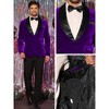 INSPIRE CHIC Men's Slim Fit One Button Shawl Lapel Wedding Tuxedo Velvet Blazer - 3 of 4