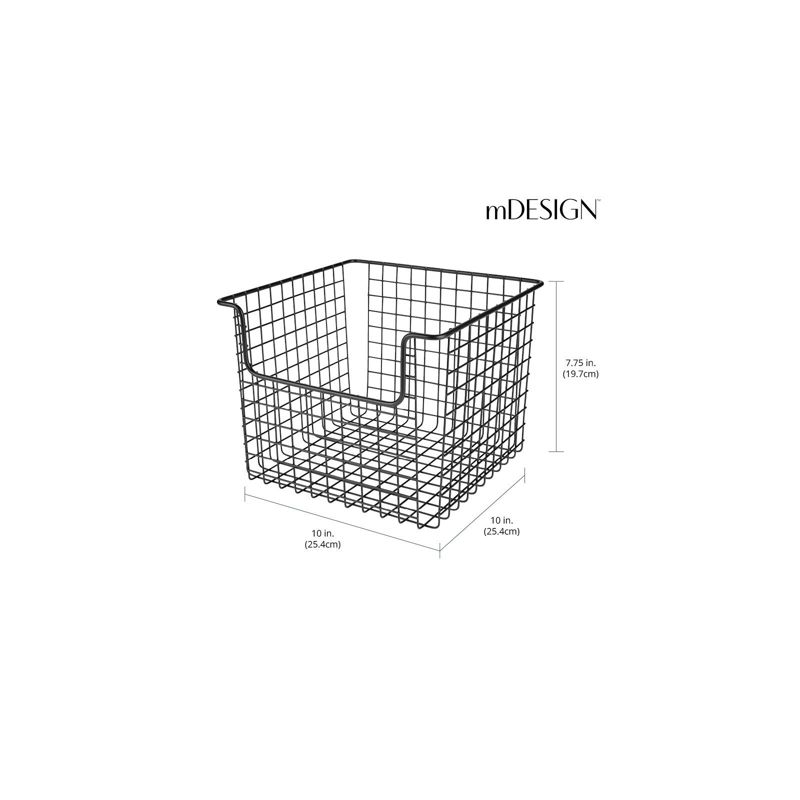 mDesign Metal Kitchen Food Storage Basket, Open Front - 4 Pack, 4 of 9