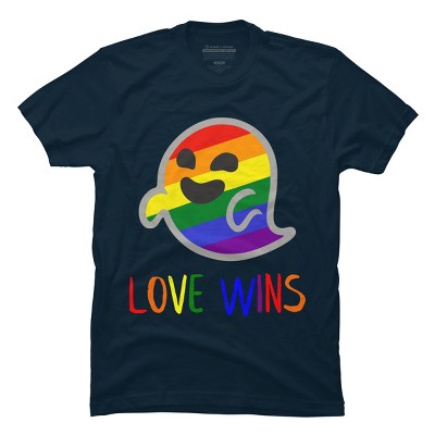 Adult Design By Humans Happy Ghost Love Wins Pride By T-Shirt