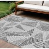 Pewter Charcoal And Gray Geometric Washable Indoor Outdoor Area Rug - 2 of 4