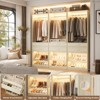 Besiost 25-In Closet Organizer with Wood Drawers and Shoe Rack, Freestanding Closet System with Hanging Rods - - 4 of 4