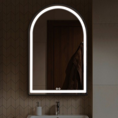 Dovelina Metal Frame LED Bathroom Vanity Mirror Anti-Fog Arch Bathroom wall Mirror