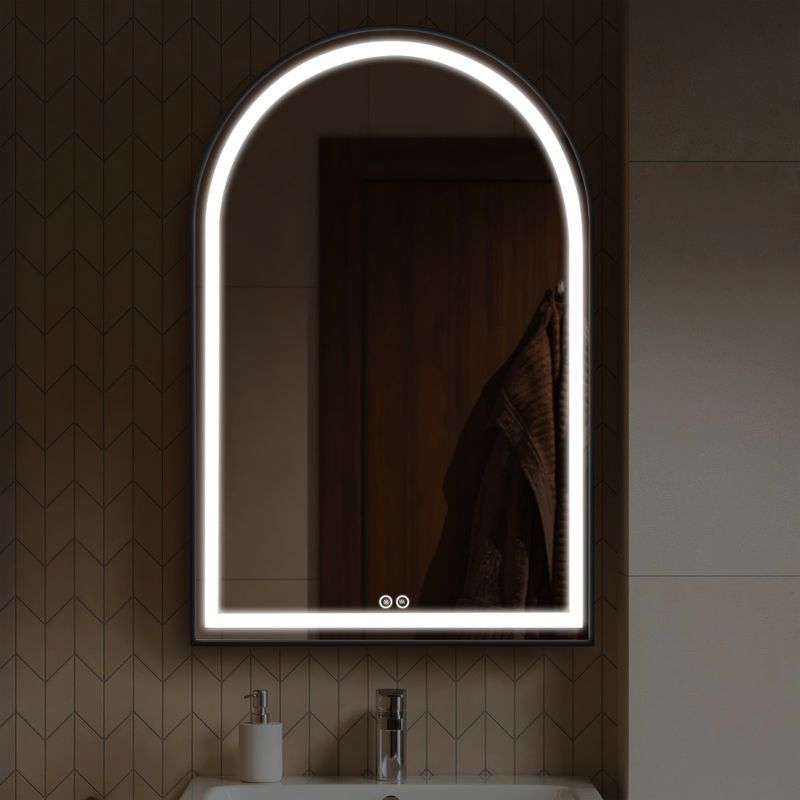 Neutypechic LED Wall Mounted Mirror with Anti-Fog Modern Arched Bathroom Vanity Mirror, 1 of 8