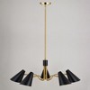 Vaxcel Pryce 5 - Light Chandelier in  Matte Black/Satin Brass - 3 of 4
