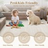 Modern Solid Scalloped Area Rug Machine Washable Rug  with Non-Slip Backing  Low Pile Stain Resistant Floor Cover for Living Room Bedroom Office - 4 of 4