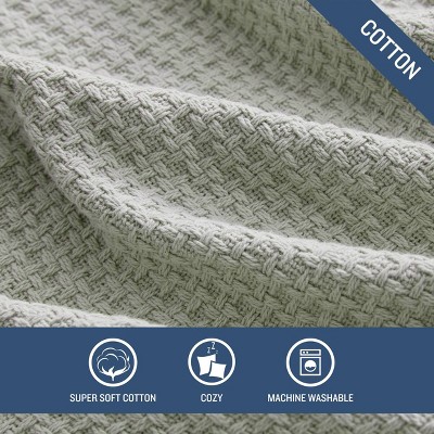 Coastal Knit Grey Cotton King-Size Reversible Blanket