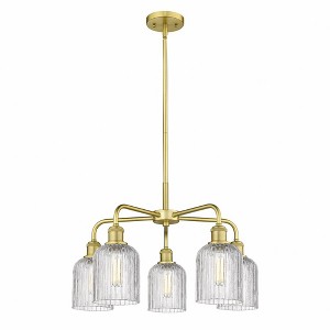 Bridal Veil - 5 Light Stem Hung Chandelier In Art Deco Style-14.5 Inches Tall and 23 Inches Wide - 1 of 1