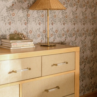 Honey and Sand Eco-Weave Double Dresser with Gold Pulls