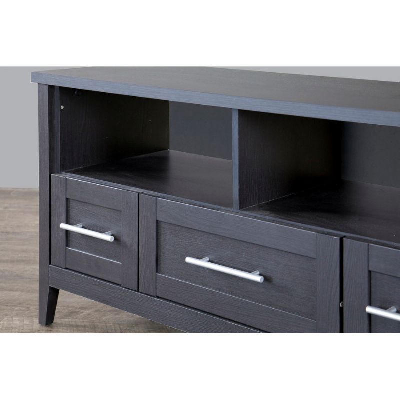 Espresso Finished 3 Drawers TV Stand for TVs up to 47&#34; Dark Brown - Baxton Studio, 4 of 7