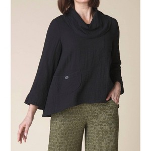 Women's Travel Swing Pocket Cowl Neck Sweater - habitat - 1 of 3