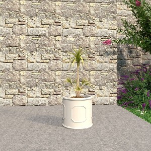 LeisureMod Meadow Fiberstone and MGO Clay Round Planter - 1 of 4