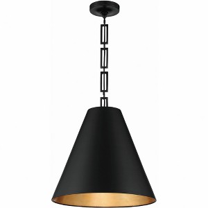 Crystorama Lighting Alston 3 - Light Chandelier in  Matte Black/Antique Gold - 1 of 4