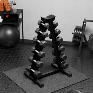 Premium Rubber Coated Hex Dumbbell Weight Set with Stand, Multi-Pack, Hand Weights for Muscle Toning, Strength Building and Full Body Workouts - 1 of 4