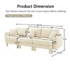 Modern Boucle 3-Seater Sectional Sofa, Sculptural Style Couch with Armrests and Cylindrical Legs, Fabric Couch with Plush Cushion-Coolbibila - 4 of 4