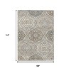 HomeRoots 9' X 12' Beige Gold And Denim Blue Floral Washable Indoor Outdoor Area Rug - 3 of 4