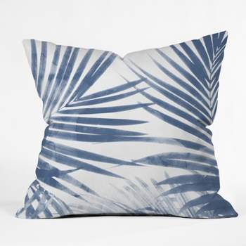 Emanuela Carratoni Serenity Palms Throw Pillow Blue - Deny Designs