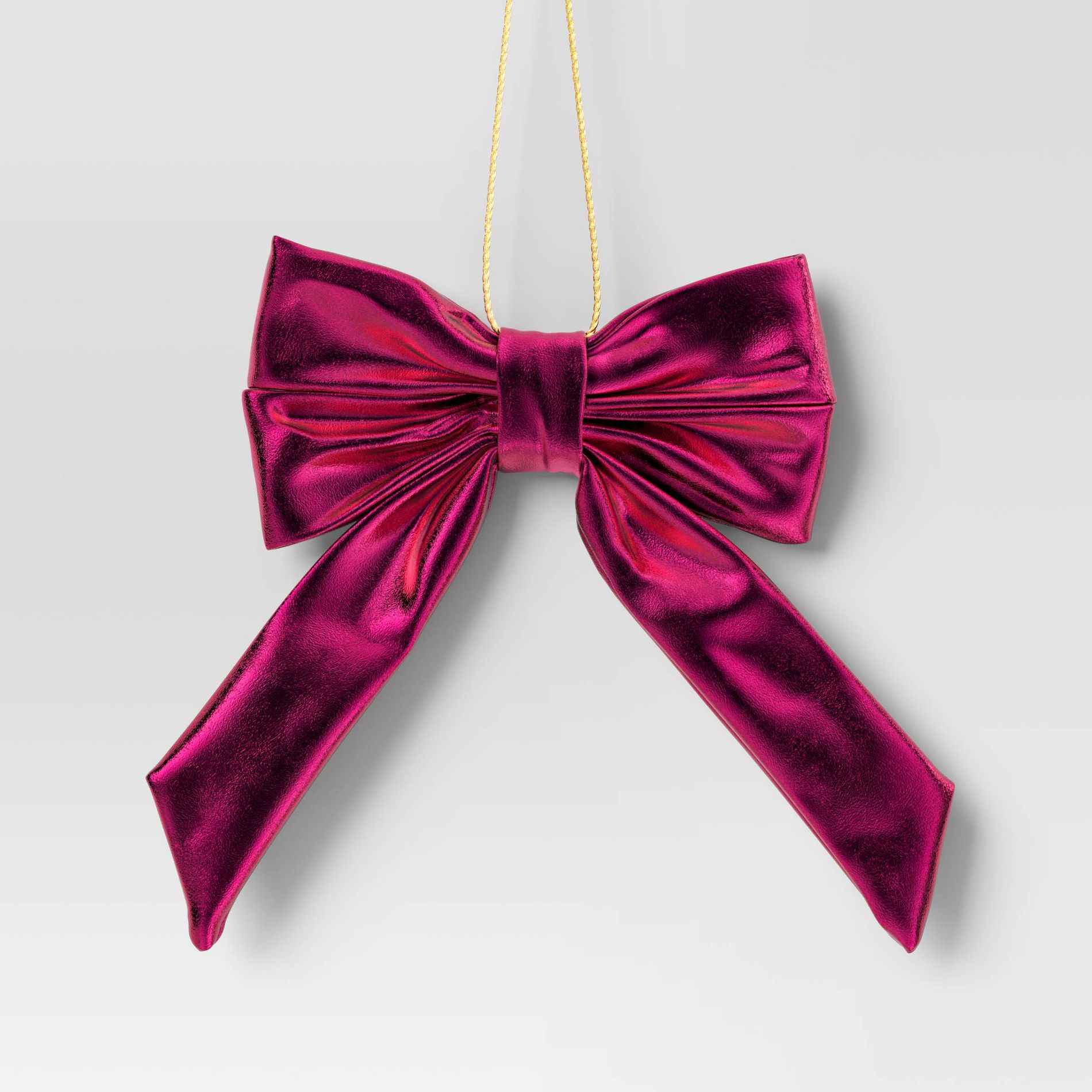6.75" Christmas Metallic Bow Ornament Hot Pink - Wondershop™