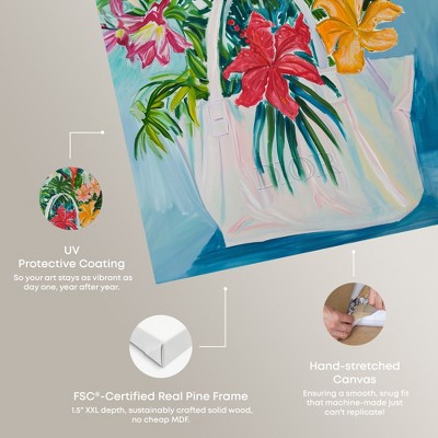 Tropical Flower Bag Gallery Wrapped Canvas Art Print, 16" x 24"