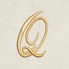 Avanti  Ivory with Gold Script Monogram Hand Towel Letter   Q - 2 of 3