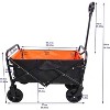 Foldable Wagon 150 Lbs Capacity Outdoor Camping Beach Cart Steel Frame Adjustable Garden Utility Rolling Cart with Wheels, Brake, Metal - 3 of 4