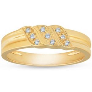 Pompeii3 Mens 10k Yellow Gold Diamond Ring Anniversary Wedding Band - 1 of 4