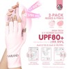 Saviland UPF200+ Ultimate UV Blocking Gloves: Open-Finger for Gel Curing Lamps - 2-Pair Pro Set (Pink Ombre) - 2 of 4