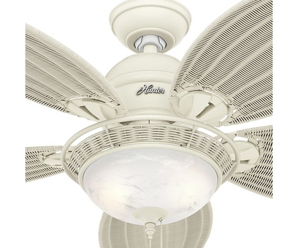 54 Caribbean Breeze Textured White Ceiling Fan With Light