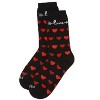 Memoi Love Struck Bamboo Blend Crew Sock Black 9-11 - 3 of 4