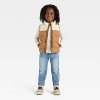 Toddler Boys' Dressy Faux Shearling Puffer Vest - Cat & Jack™ Brown - 3 of 3
