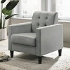 GlasFlength Accent Chairs Velvet Accent Armchair with Tufting Smooth Velvet Texture Classic Tufted Design Fits Living Room, Gray, 27"*22"*20" - 2 of 4