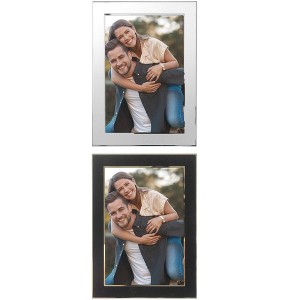 REGALWOVEN Home Room Modern Brushed Aluminum Real Glass Photo Frame - 1 of 4