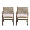 Hrinhom 22.3"W 2 Sets of Wooden Outdoor Dining Chairs with Cushions - 3 of 4
