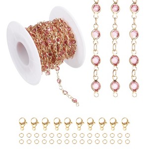 Unique Bargains Copper Jewelry Making Lobster Clap Rhinestone Chain 16.4ft 1 Roll - 1 of 4