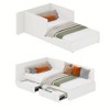Twin Size Corner Bed with 2 Storage Drawers, Velvet Upholstered L-Shaped Daybed with Extended Headboard for Bedroom, Guest Room,Living Room - 2 of 4