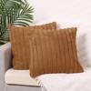 Unique Bargains Plush Faux Fur Solid Striped Soft Sofa Living Room Throw Pillow Covers Pack of 4 - 2 of 4