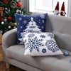 Christmas Pillow Covers Set of 4 Farmhouse Christmas Decorations Snowflake Throw Pillow Covers Deer Xmas Tree Cushion Covers for Sofa Couch Decor - 4 of 4