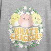 Squishmallows What's Crackin'? Women's Heather Gray Crew Neck Short Sleeve Crop Tee - image 2 of 3