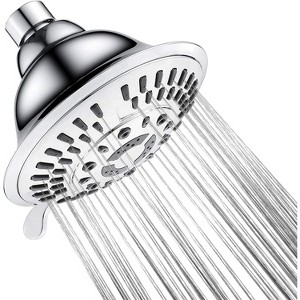 BRIGHT SHOWERS High Pressure 9-Function Rain Shower Head with Adjustable Angles, Tool-Free Installation - 1 of 4