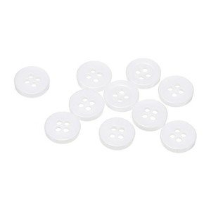 Unique Bargains Resin Craft DIY Round Flat 4-Hole Replacement Sewing Buttons 10 Pcs - 1 of 4