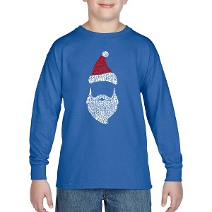 LA Pop Art Boy's Word Art Long Sleeve - Santa Claus - 1 of 4