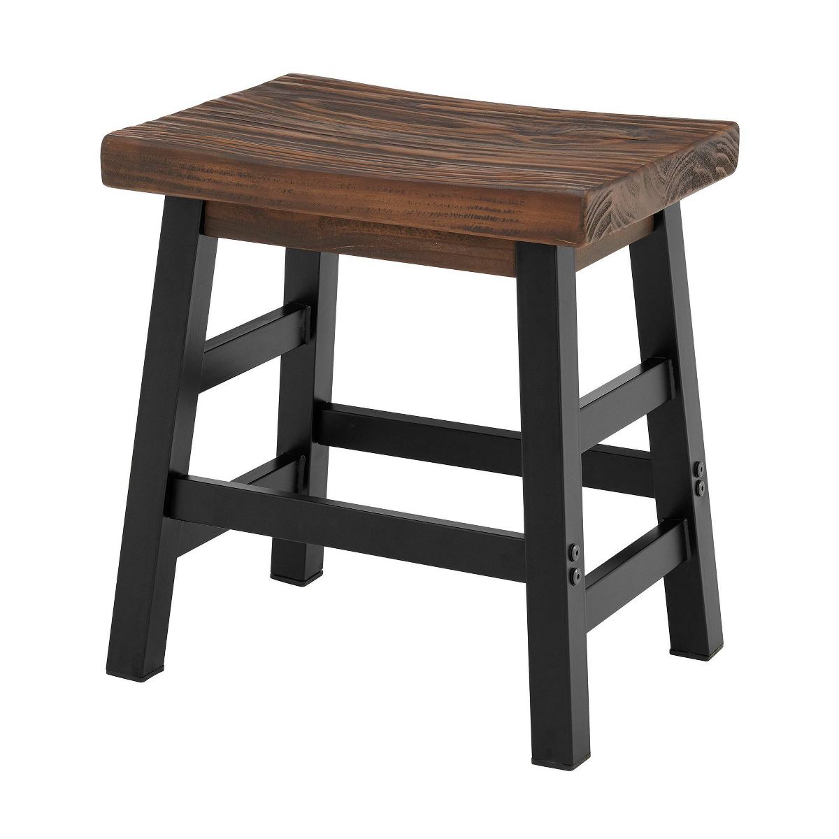 Alaterre Furniture 20" Counter Height Barstool Hardwood Brown : Solid Square Backless, Fixed Seat